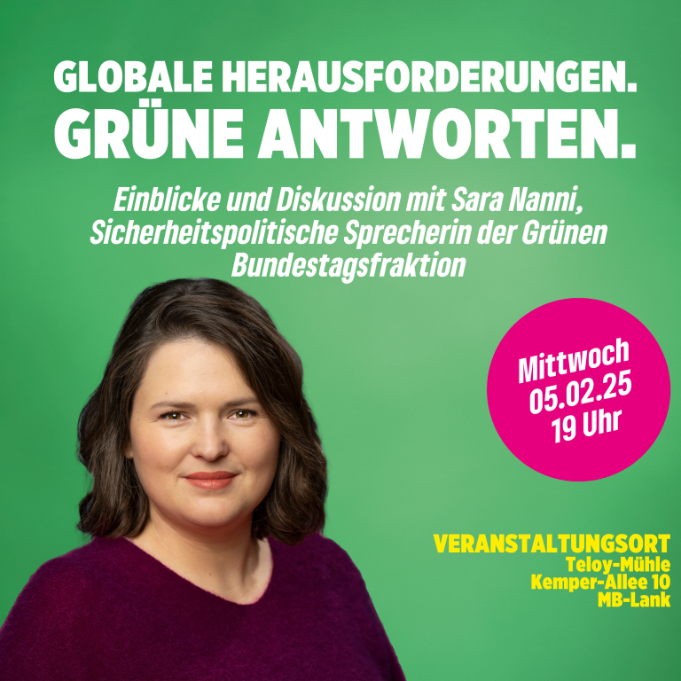 Globale Herausforderungen, GRÜNE Antworten – Sara Nanni zu Gast in Meerbusch